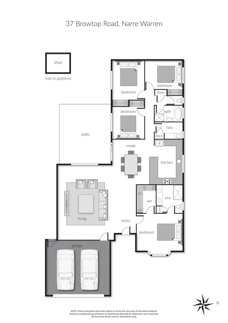 Floorplan of Homely house listing, 37 Browtop Road, Narre Warren VIC 3805