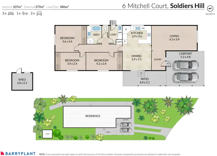 Floorplan of Homely house listing, 6 Mitchell Court, Soldiers Hill VIC 3350