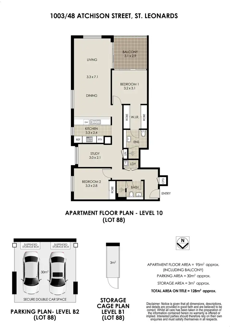 Floorplan of Homely apartment listing, 1003/48 Atchison Street, St Leonards NSW 2065