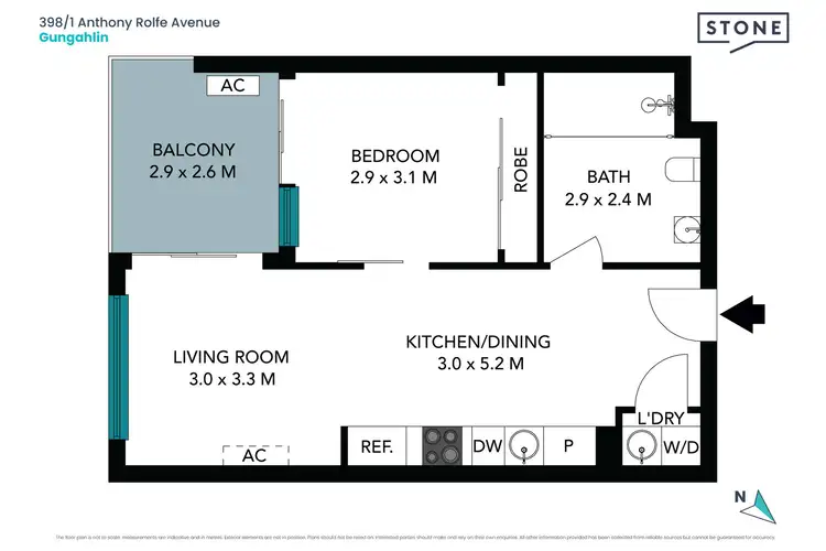 Floorplan of Homely apartment listing, 398/1 Anthony Rolfe Avenue, Gungahlin ACT 2912