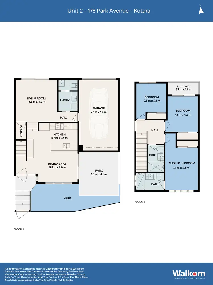 Floorplan of Homely townhouse listing, 2/176 Park Avenue, Kotara NSW 2289