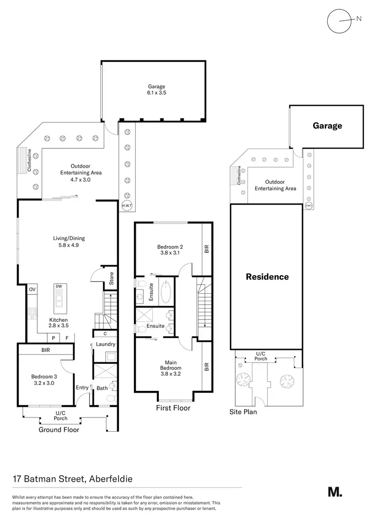 Floorplan of Homely townhouse listing, 17 Batman Street, Aberfeldie VIC 3040