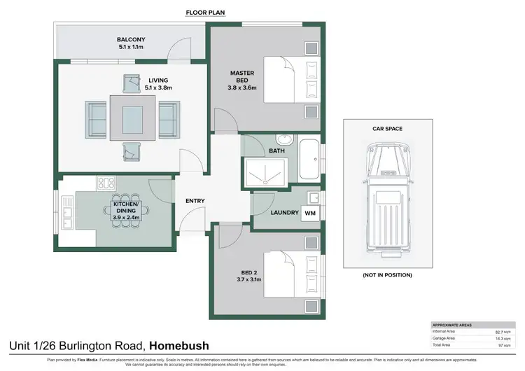 Floorplan of Homely unit listing, 1/26 Burlington Road, Homebush NSW 2140