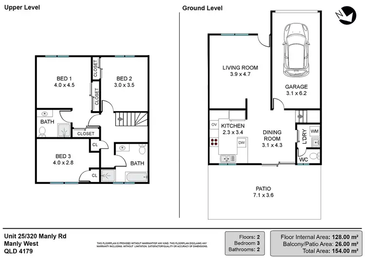 Floorplan of Homely townhouse listing, 25/320 Manly Road, Manly West QLD 4179