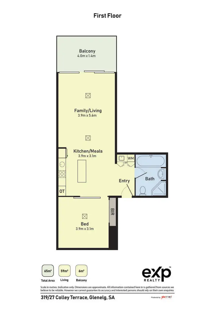 Floorplan of Homely apartment listing, 319/27 Colley Terrace, Glenelg SA 5045