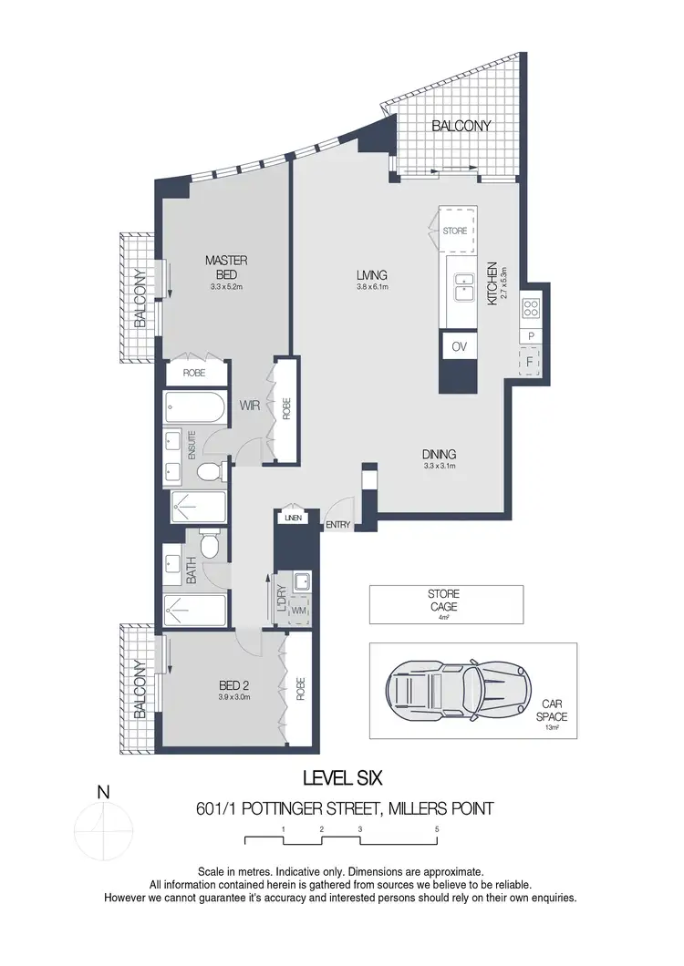 Floorplan of Homely apartment listing, 601/1 Pottinger Street, Walsh Bay NSW 2000