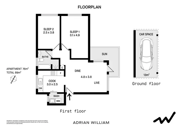 Floorplan of Homely apartment listing, 3/45 Kensington Road, Summer Hill NSW 2130