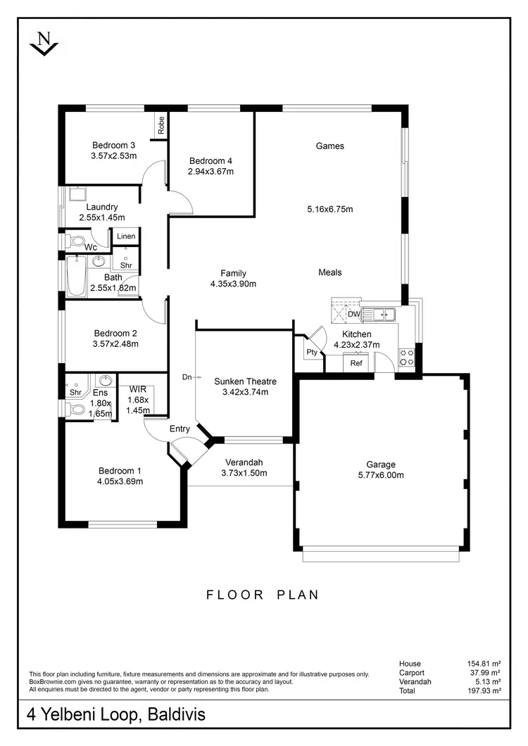 Floorplan of Homely house listing, 4 Yelbeni Loop, Baldivis WA 6171