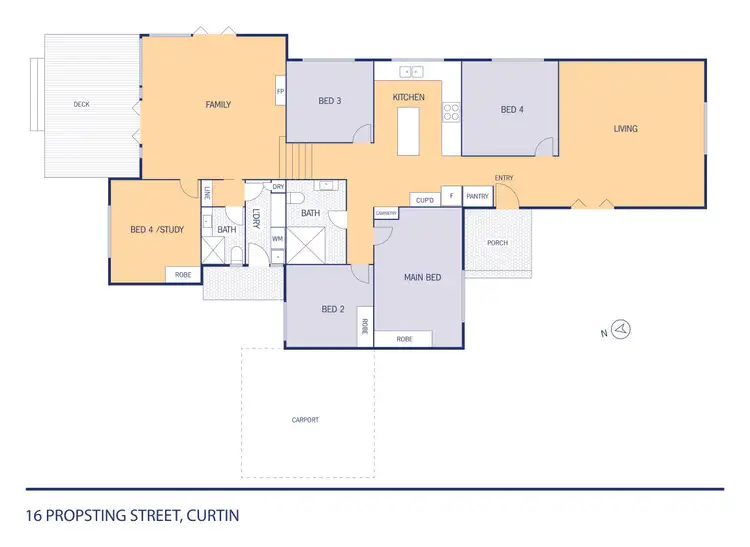Floorplan of Homely house listing, 16 Propsting Street, Curtin ACT 2605