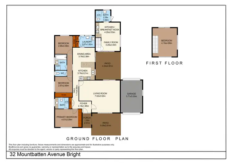 Floorplan of Homely house listing, 32 Mountbatten Avenue, Bright VIC 3741
