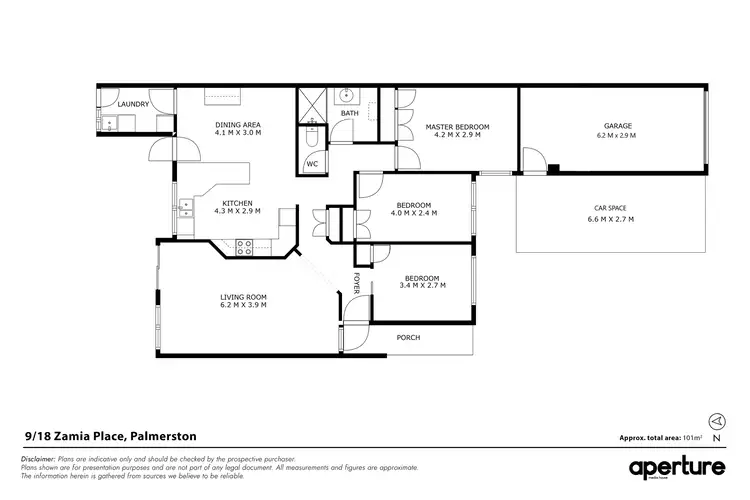 Floorplan of Homely townhouse listing, 9/18 Zamia Place, Palmerston ACT 2913