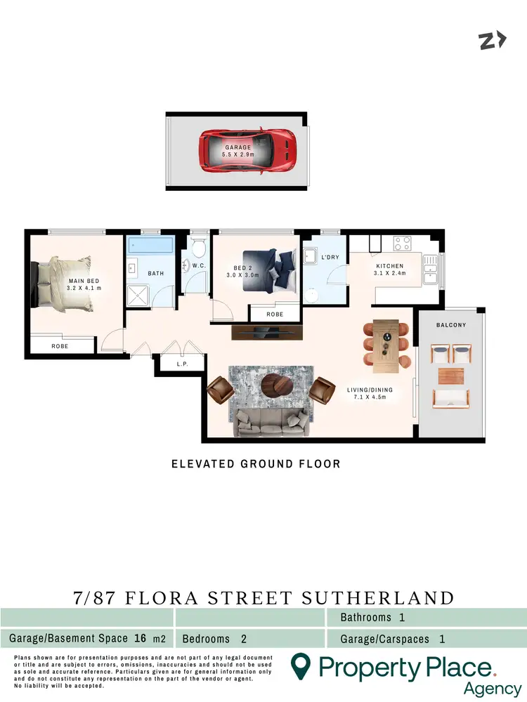 Floorplan of Homely unit listing, 7/87 Flora Street, Sutherland NSW 2232