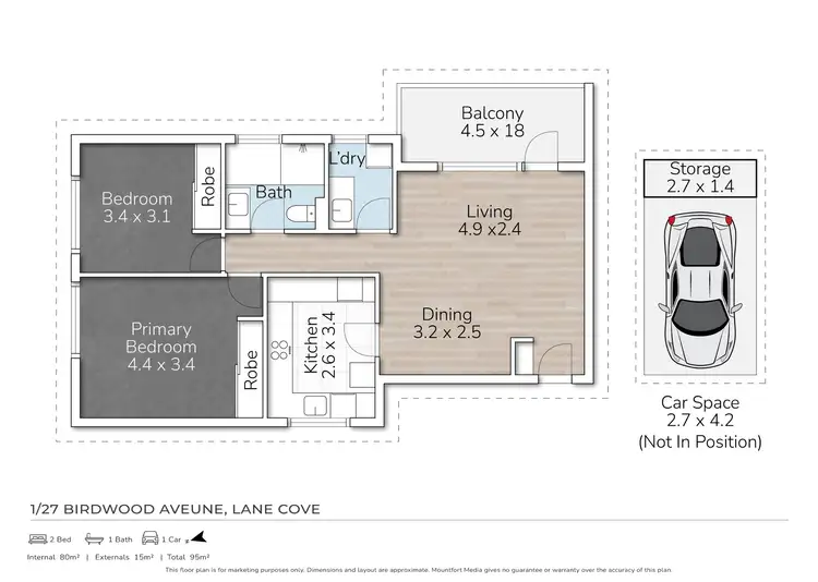 Floorplan of Homely apartment listing, 1/27 Birdwood Avenue, Lane Cove NSW 2066