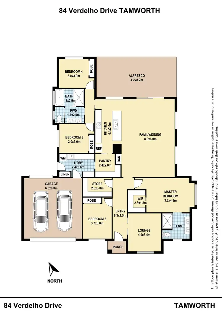 Floorplan of Homely house listing, 84 Verdelho Drive, Tamworth NSW 2340