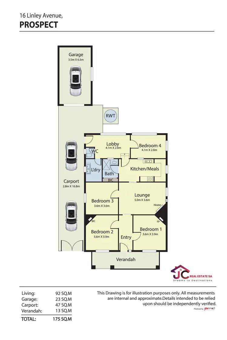Floorplan of Homely house listing, 16 Linley Avenue, Prospect SA 5082