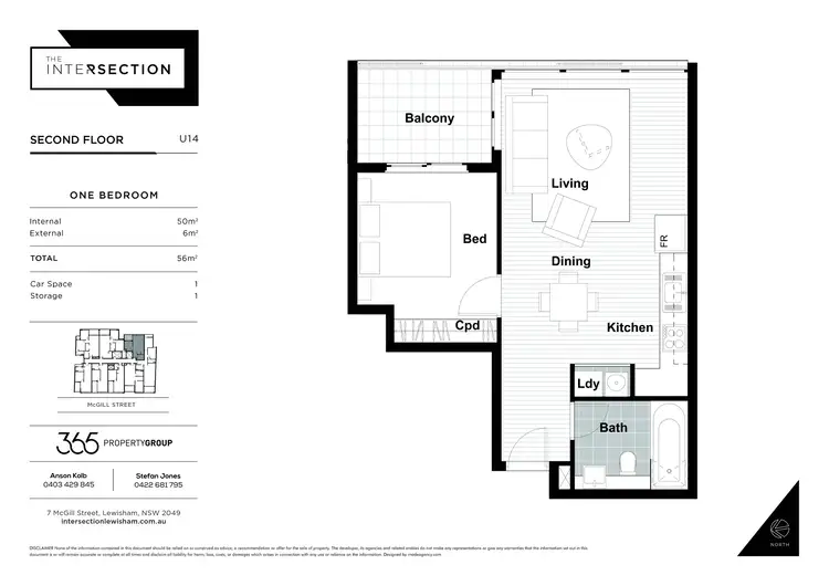 Floorplan of Homely apartment listing, 14/7-15 McGill Street, Lewisham NSW 2049