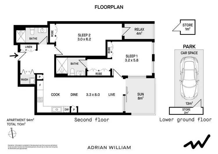 Floorplan of Homely apartment listing, 208/1 Duntroon Street, Hurlstone Park NSW 2193