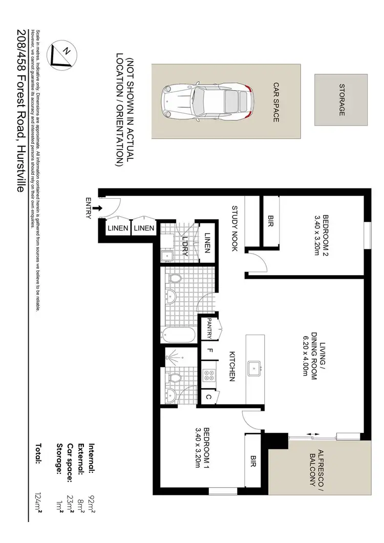 Floorplan of Homely apartment listing, 208/458 Forest Road, Hurstville NSW 2220
