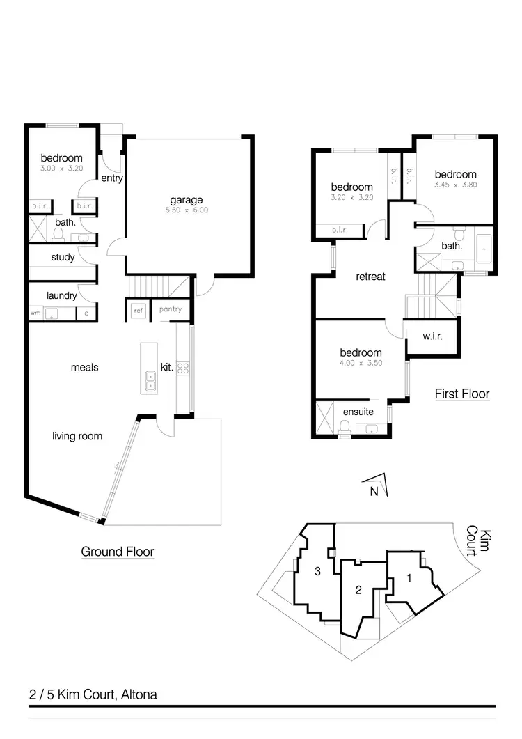 Floorplan of Homely townhouse listing, 2/5 Kim Court, Altona VIC 3018