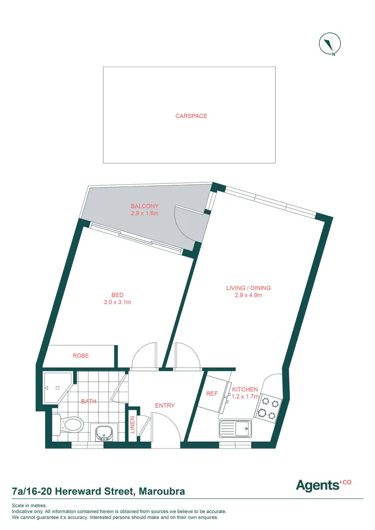 Floorplan of Homely apartment listing, 7A/16-20 Hereward Street, Maroubra NSW 2035
