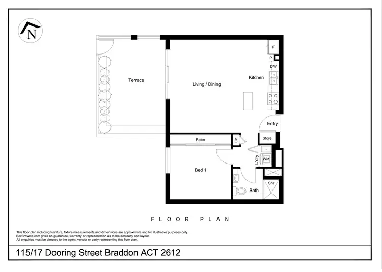 Floorplan of Homely apartment listing, 115/17 Dooring Street, Braddon ACT 2612