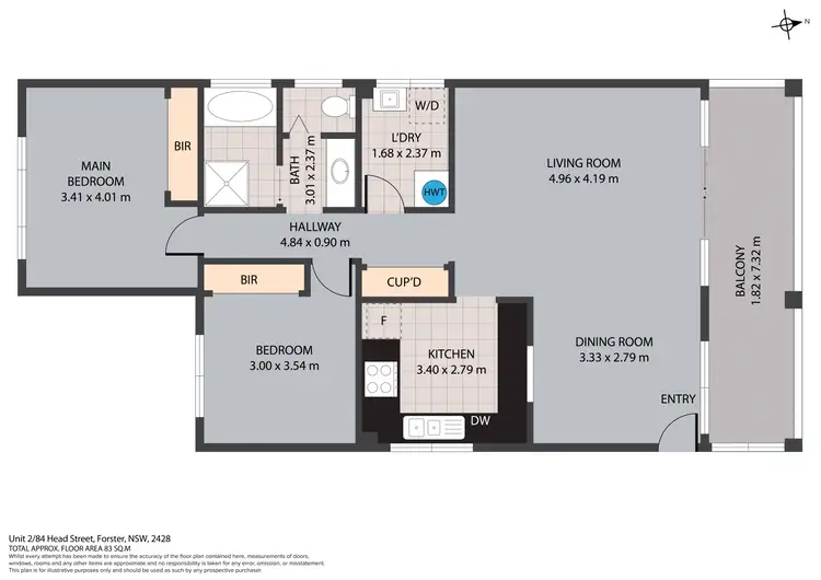 Floorplan of Homely unit listing, 2/84 Head Street, Forster NSW 2428