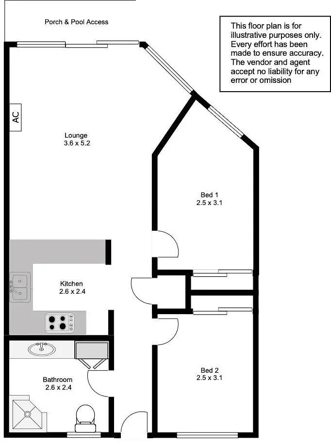 Floorplan of Homely unit listing, 2/30 Lincoln Highway, Port Lincoln SA 5606
