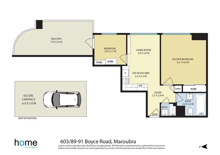 Floorplan of Homely apartment listing, 603/89-91 Boyce Road, Maroubra NSW 2035