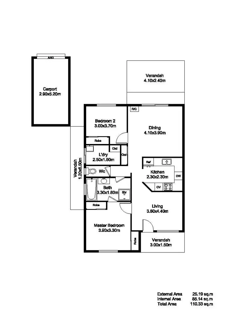 Floorplan of Homely unit listing, 1/2 Aroona Road, Hallett Cove SA 5158