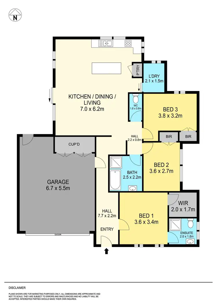 Floorplan of Homely unit listing, 1/7 Cardigan Avenue, Alfredton VIC 3350