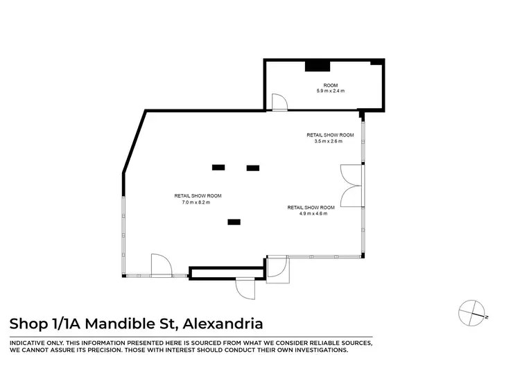Floorplan of Homely studio listing, 1/1A Mandible Street, Alexandria NSW 2015