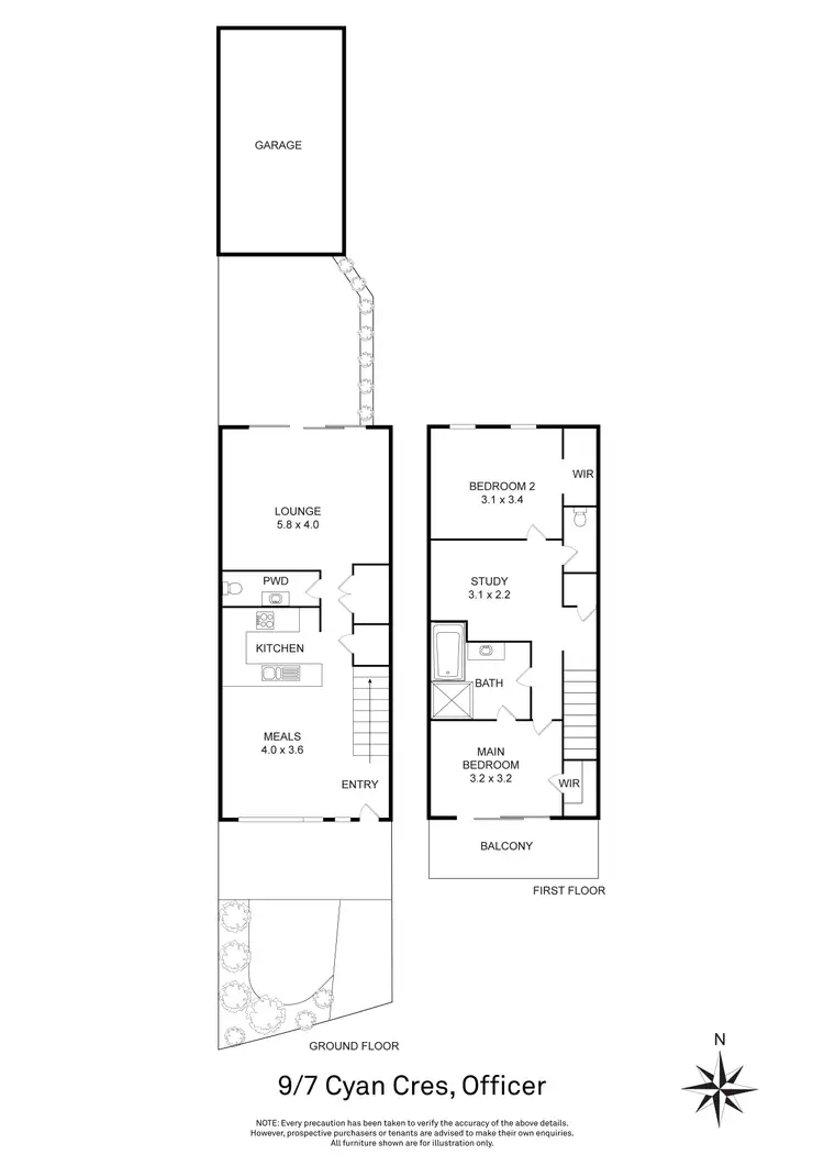 Floorplan of Homely house listing, 9/7 Cyan Crescent, Officer VIC 3809