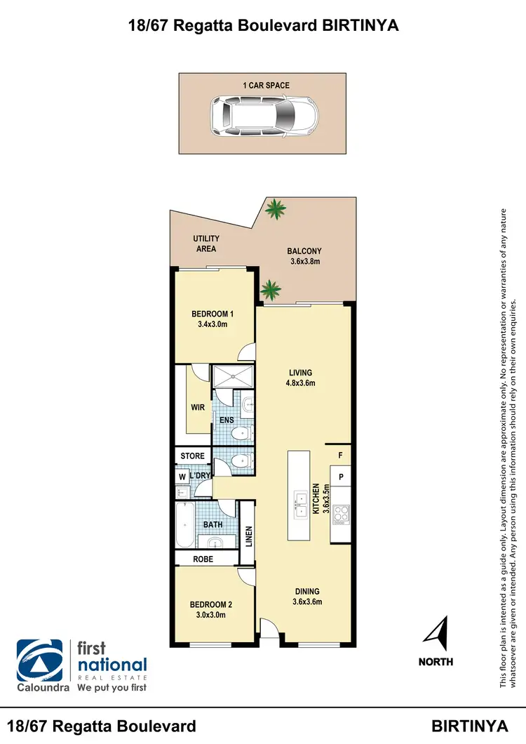 Floorplan of Homely unit listing, 18/67 Regatta Boulevard, Birtinya QLD 4575