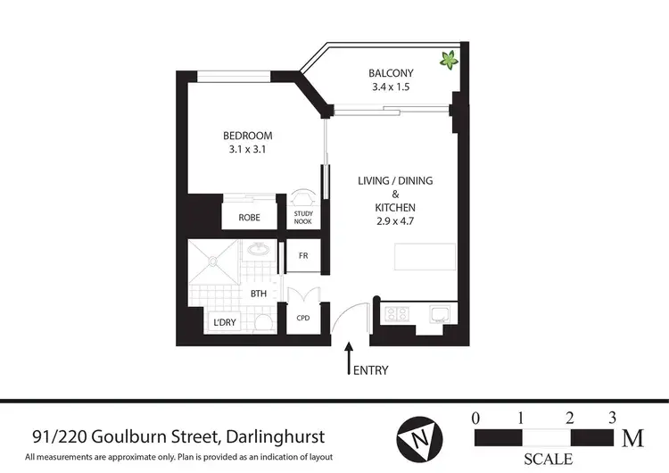 Floorplan of Homely apartment listing, 220 Goulburn Street, Darlinghurst NSW 2010