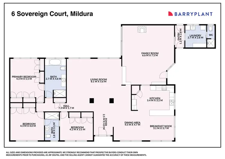 Floorplan of Homely house listing, 6 Sovereign Court, Mildura VIC 3500