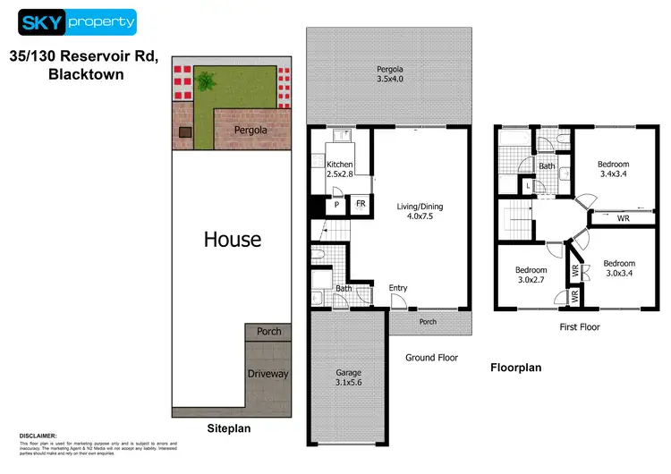 Floorplan of Homely townhouse listing, 35/130 Reservoir Road, Blacktown NSW 2148