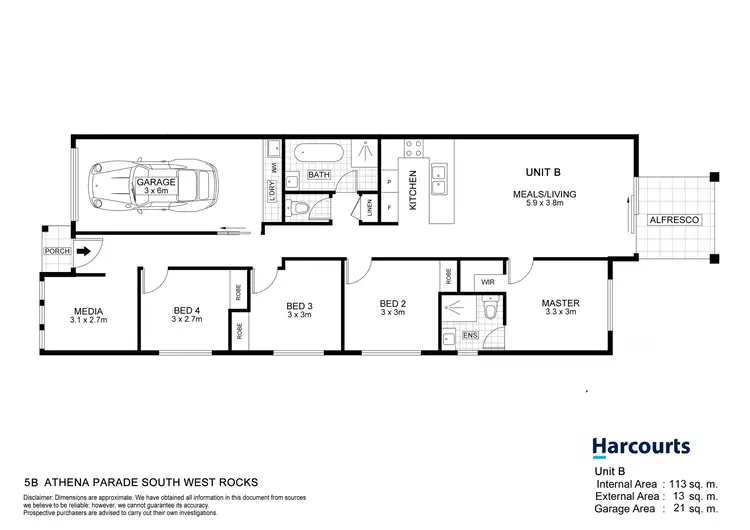 Floorplan of Homely semi-detached listing, 5B Athena Parade, South West Rocks NSW 2431