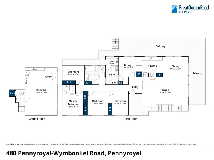 Floorplan of Homely house listing, 480 Pennyroyal-Wymbooliel Road, Pennyroyal VIC 3235
