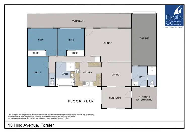 Floorplan of Homely house listing, 13 Hind Avenue, Forster NSW 2428