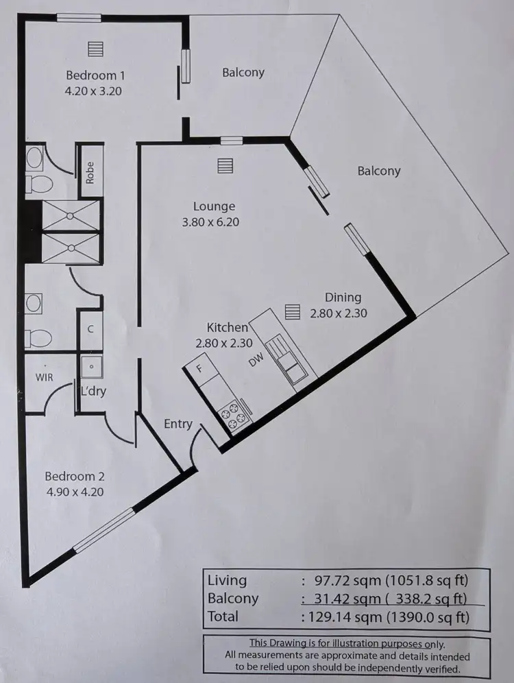 Floorplan of Homely apartment listing, 304/20-24 Metro Parade, Mawson Lakes SA 5095