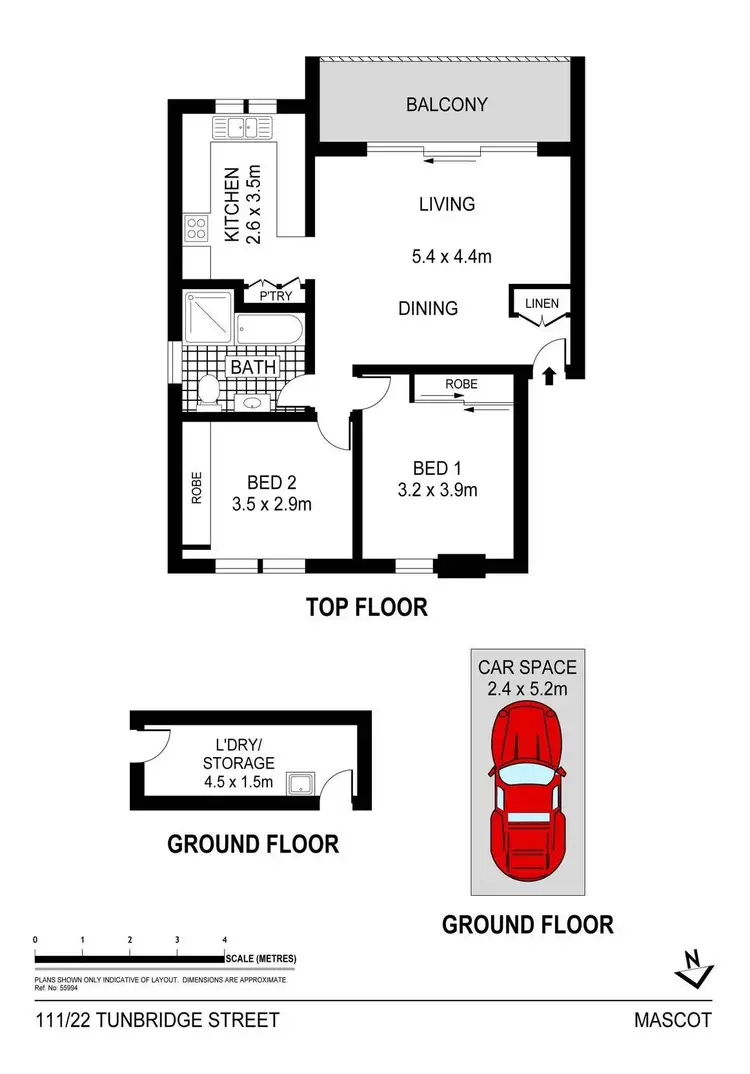 Floorplan of Homely apartment listing, 111/22 Tunbridge Street, Mascot NSW 2020
