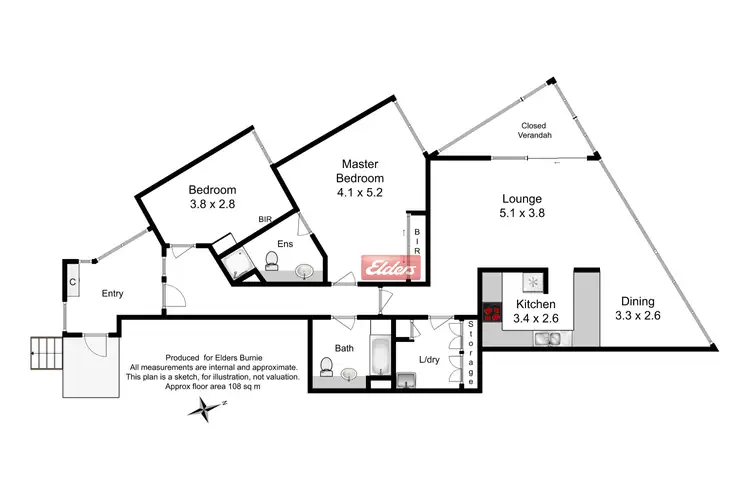 Floorplan of Homely unit listing, 1/50 North Terrace, Burnie TAS 7320
