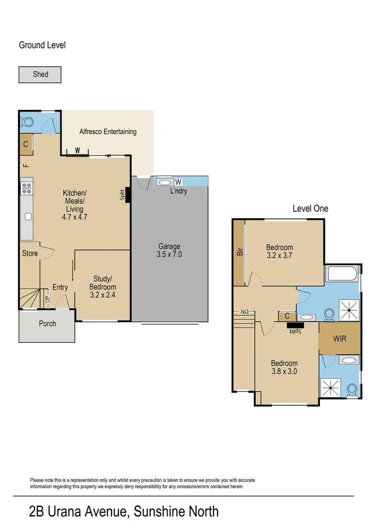 Floorplan of Homely townhouse listing, 2B Urana Avenue, Sunshine North VIC 3020