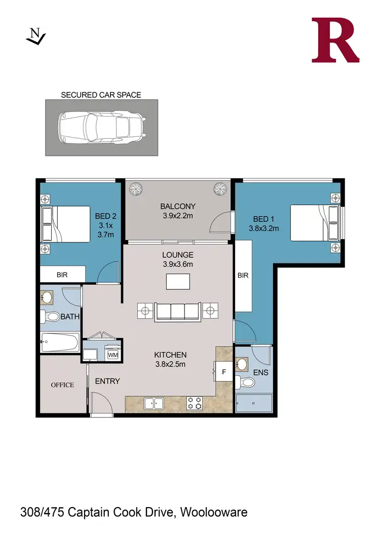 Floorplan of Homely apartment listing, 308/475 Captain Cook Drive, Woolooware NSW 2230