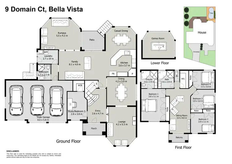 Floorplan of Homely house listing, 9 Domain Court, Bella Vista NSW 2153
