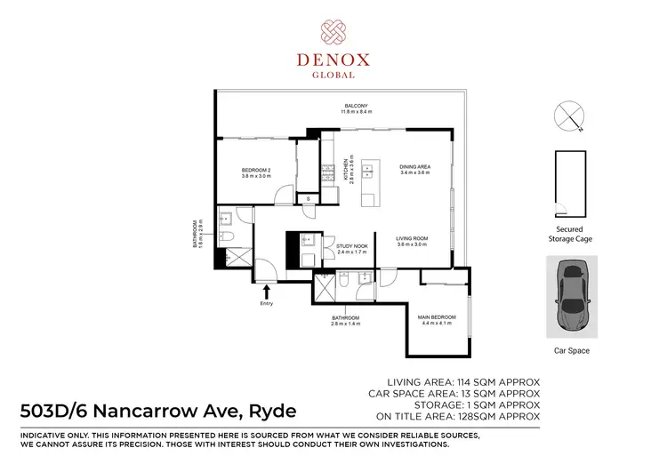 Floorplan of Homely apartment listing, 503D/6 Nancarrow Avenue, Ryde NSW 2112