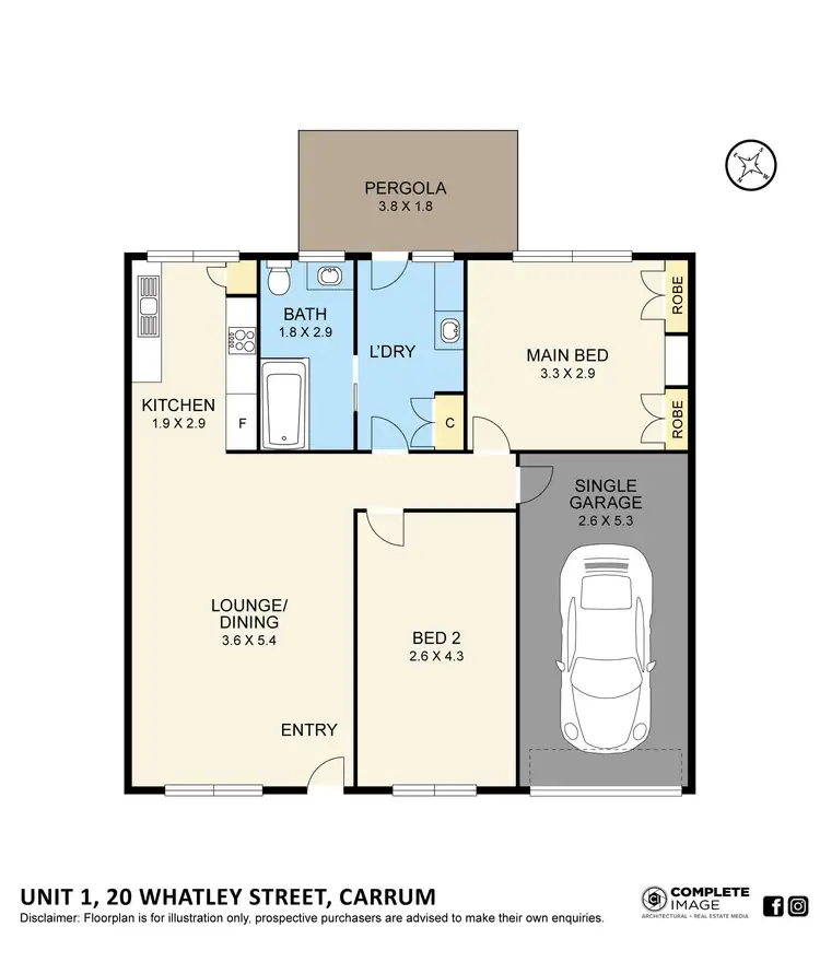 Floorplan of Homely unit listing, 1/20 Whatley Street, Carrum VIC 3197