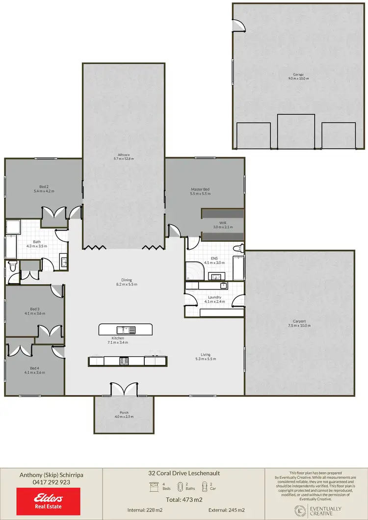 Floorplan of Homely house listing, 32 Coral Drive, Leschenault WA 6233