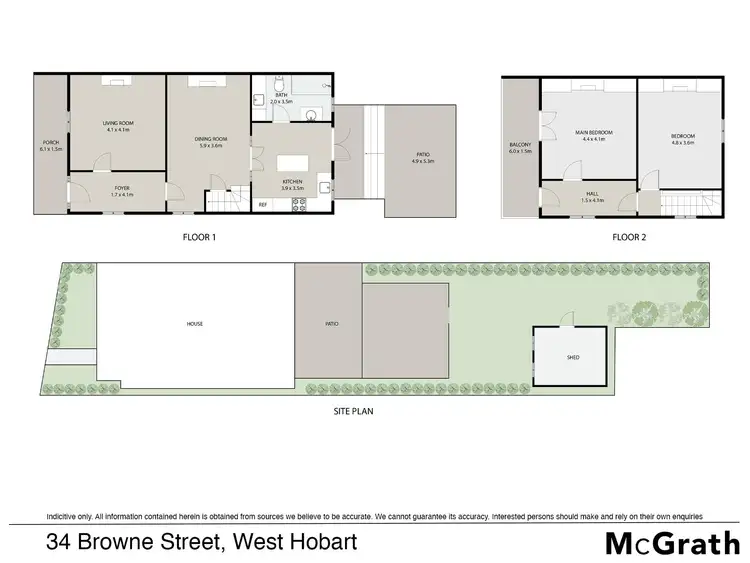 Floorplan of Homely terrace listing, 34 Browne Street, West Hobart TAS 7000