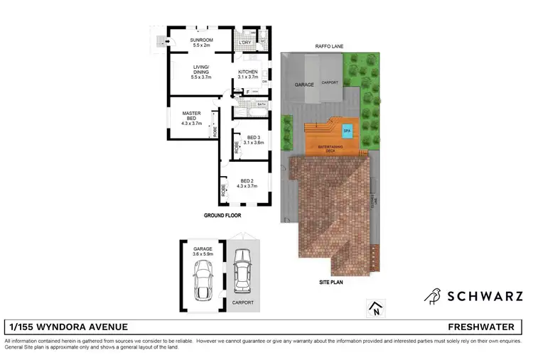Floorplan of Homely house listing, 1/155 Wyndora Avenue, Freshwater NSW 2096